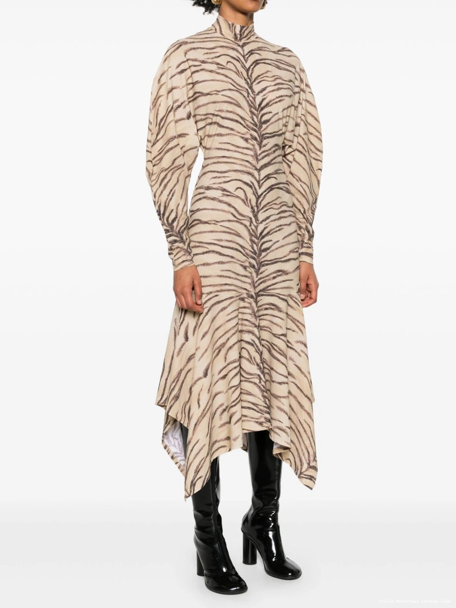 Cheap long-sleeve maxi Women Stella dress tiger-print McCartney 0715